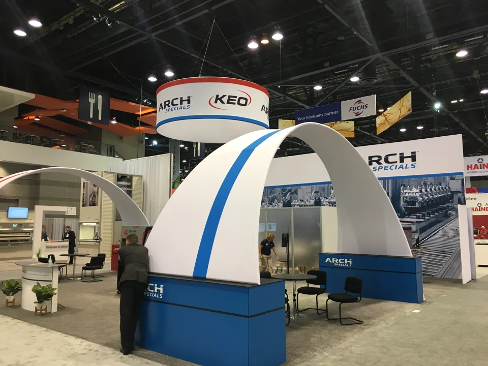 Arch Specials exhibit seen from the side with the KEO ring sign